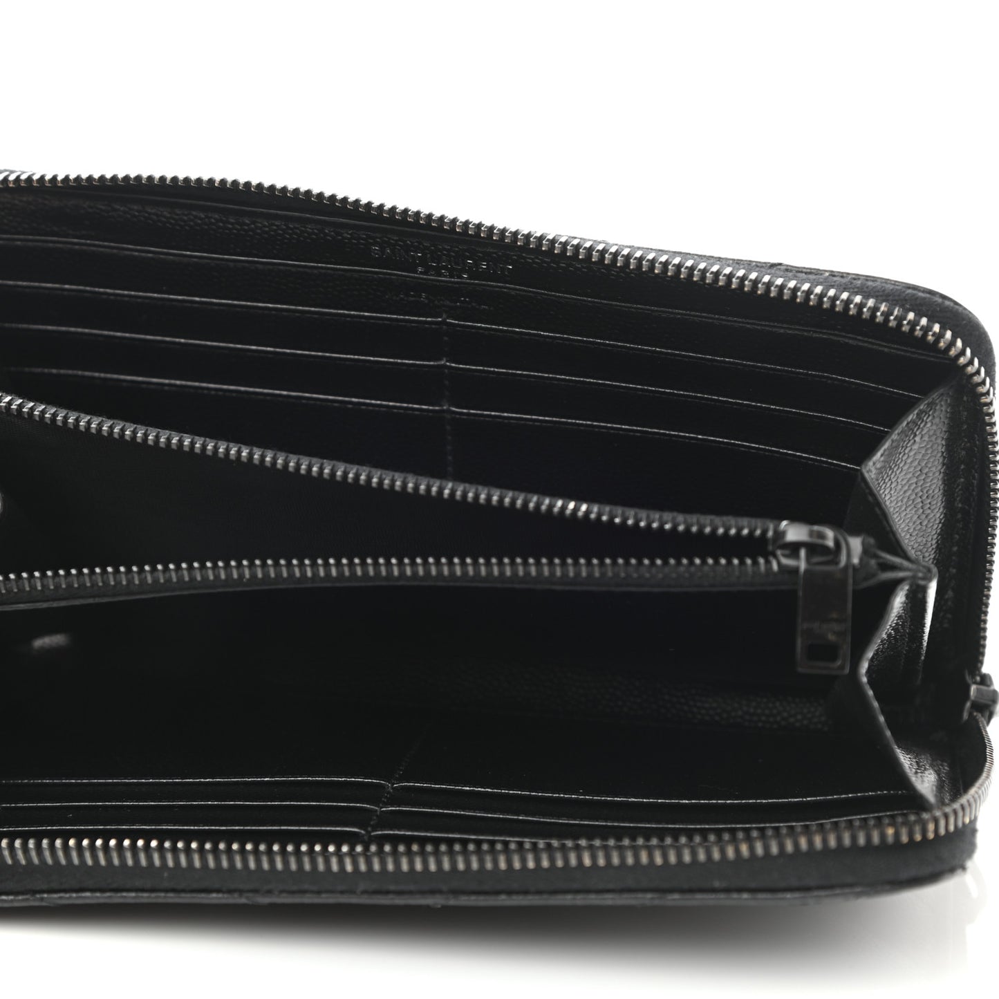 Grain De Poudre Matelasse Chevron Monogram Zip Around Wallet Black
