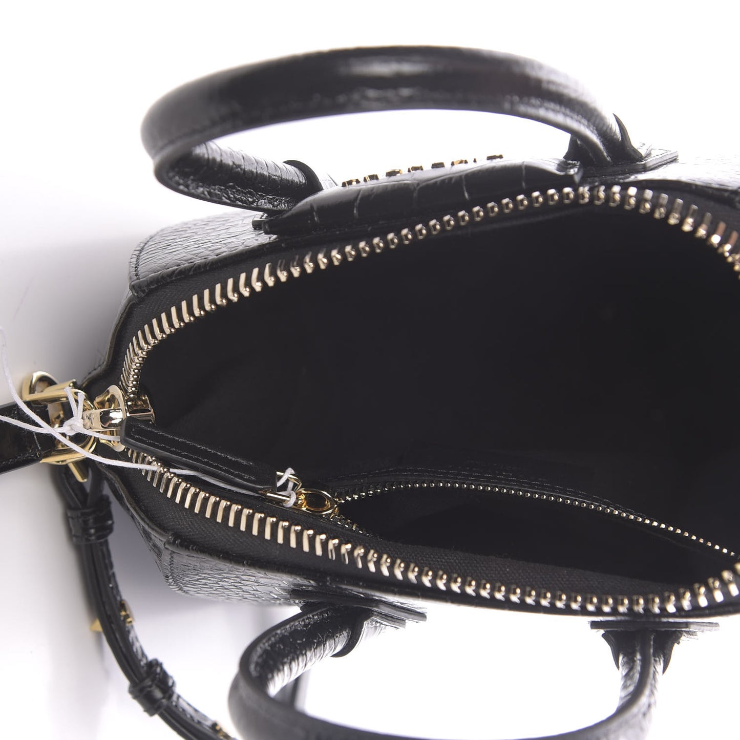 Calfskin Crocodile Embossed Mini Antigona Black