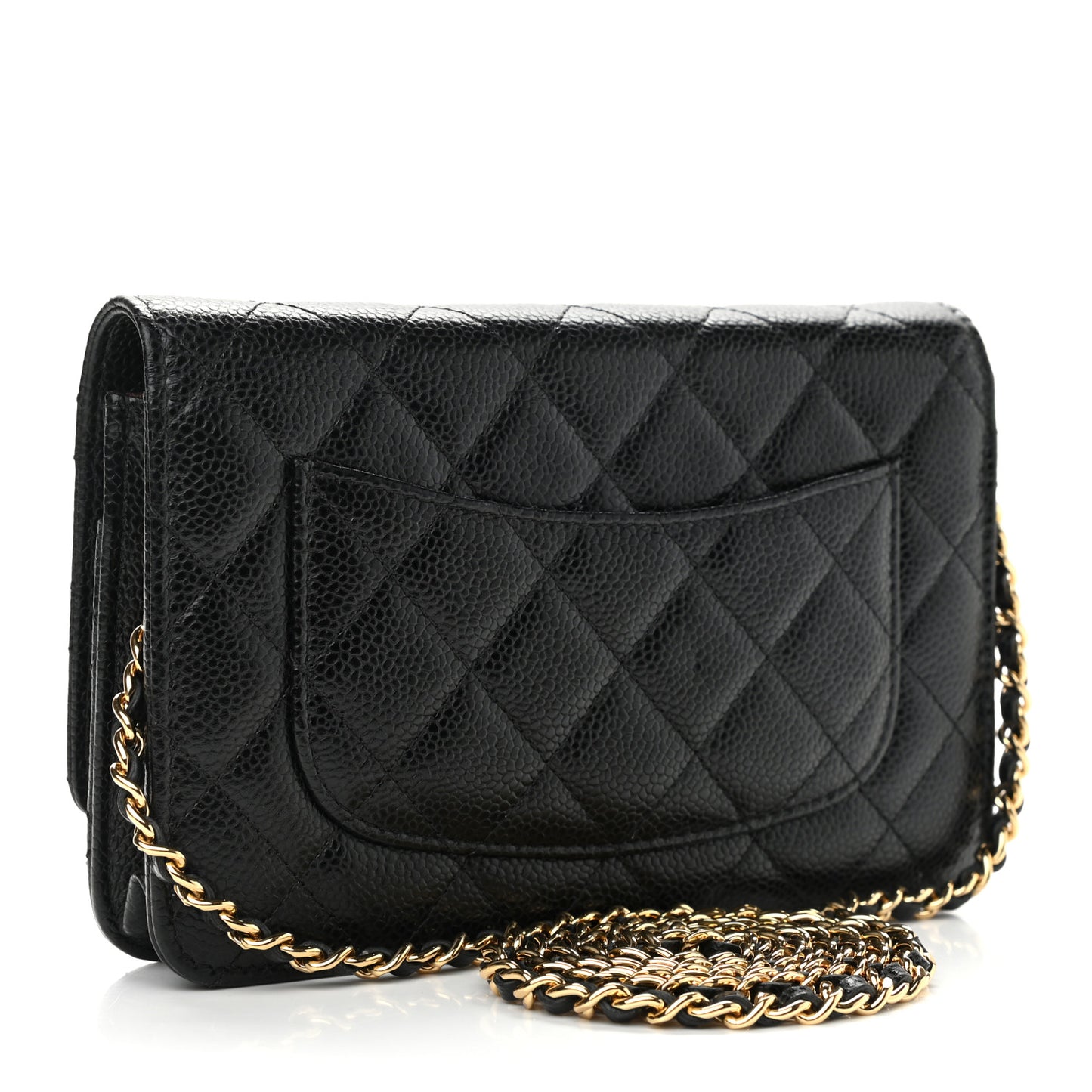 Caviar Quilted Wallet On Chain WOC Black