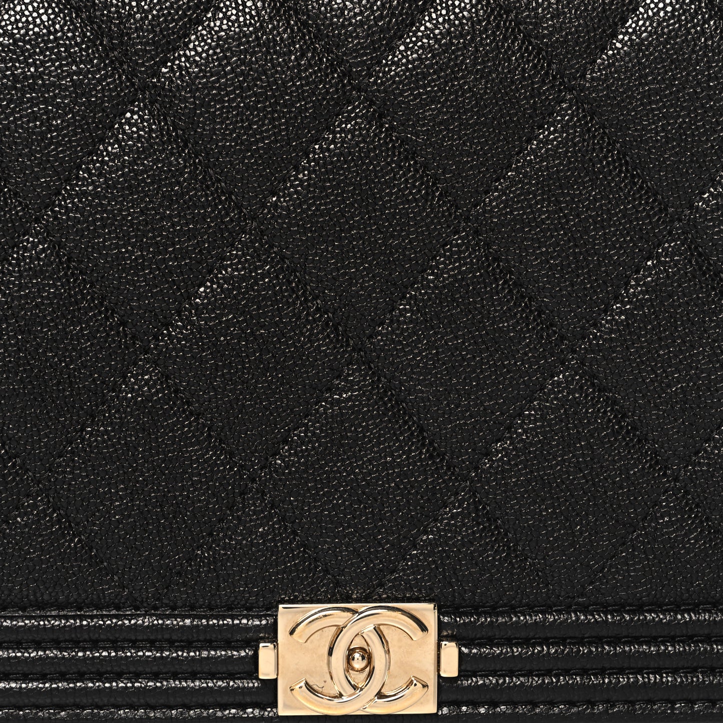 Caviar Quilted Boy Wallet On Chain WOC Black