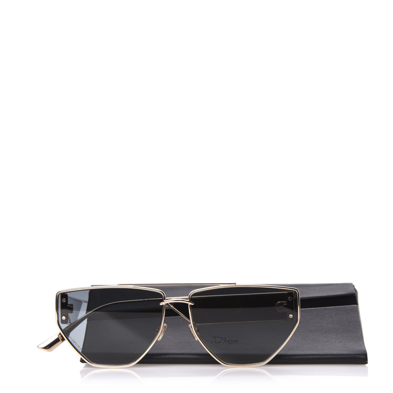 Christian Dior Clan 2 Aviator Sunglasses Black Gold 8 of 8