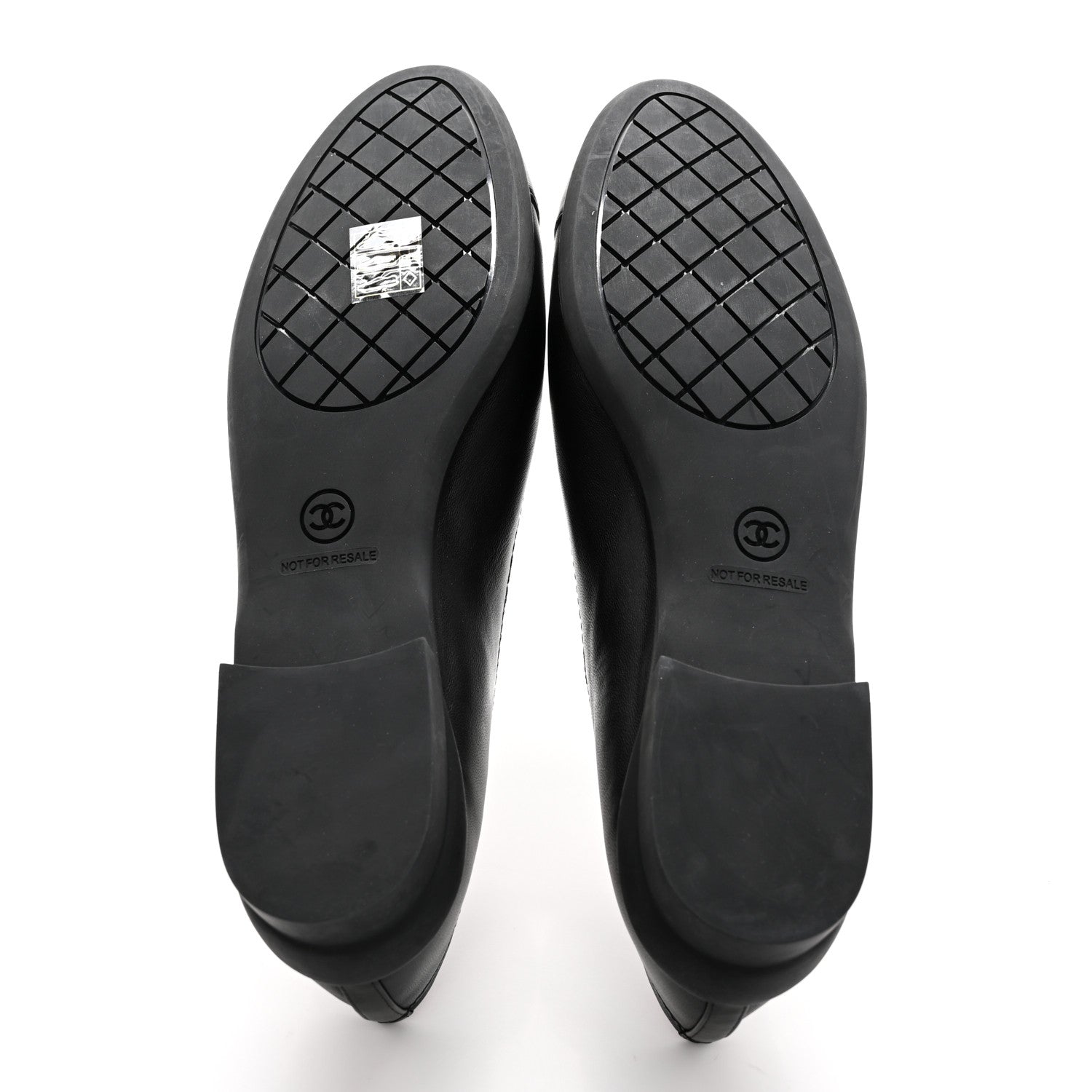 Chanel Lambskin Cap Toe CC Ballerina Flats 40 Black 5 of 15