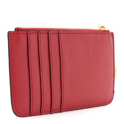Fendi Vitello Cruise F is Fendi Bi-Color FF 1974 Embossed Key Case Pouch Maya Black Fragola 3 of 11