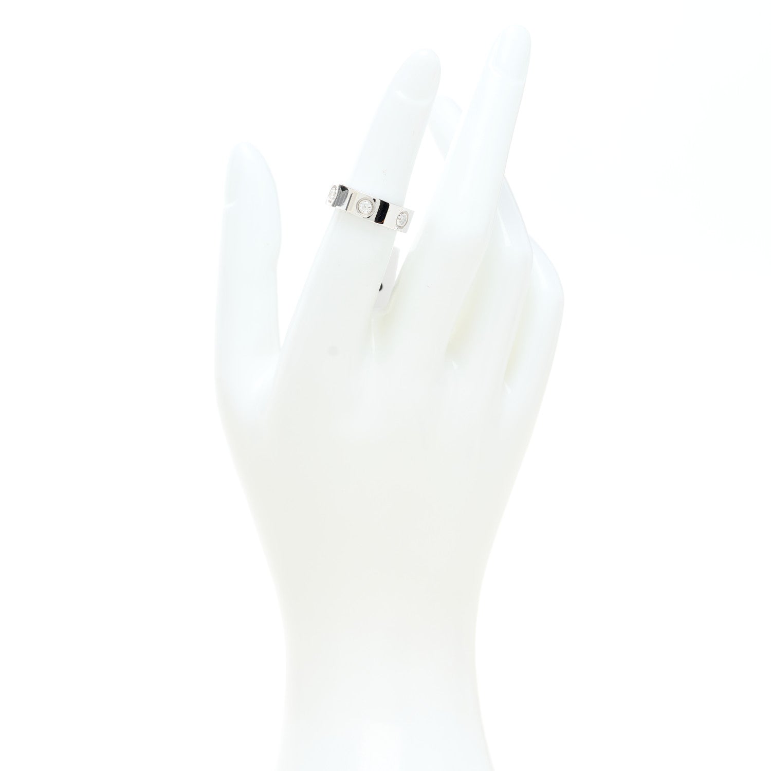 Cartier 18K White Gold 6 Diamond 5.5mm LOVE Ring 49 5 2 of 5