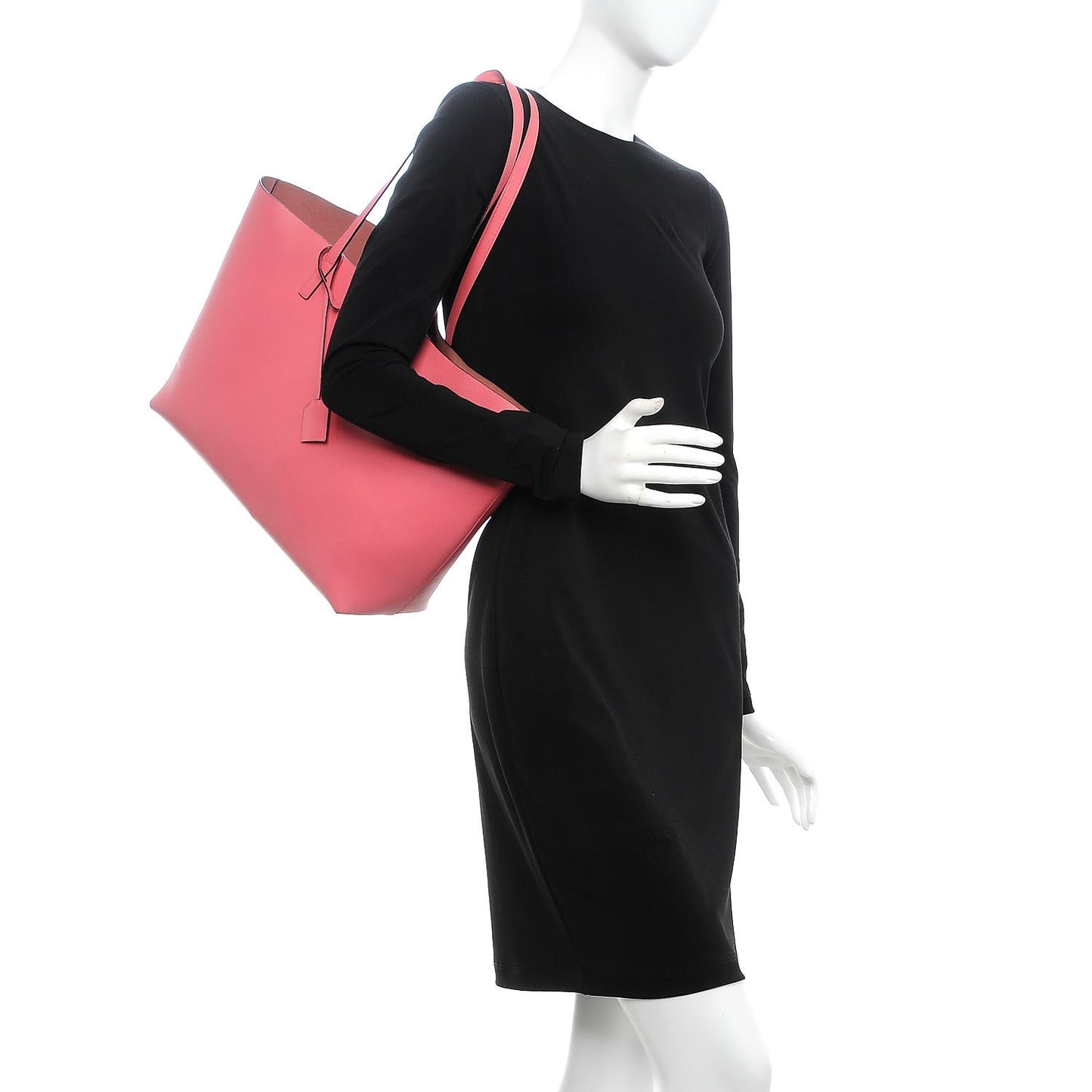 Calfskin Large Shopping Tote Pale Rose