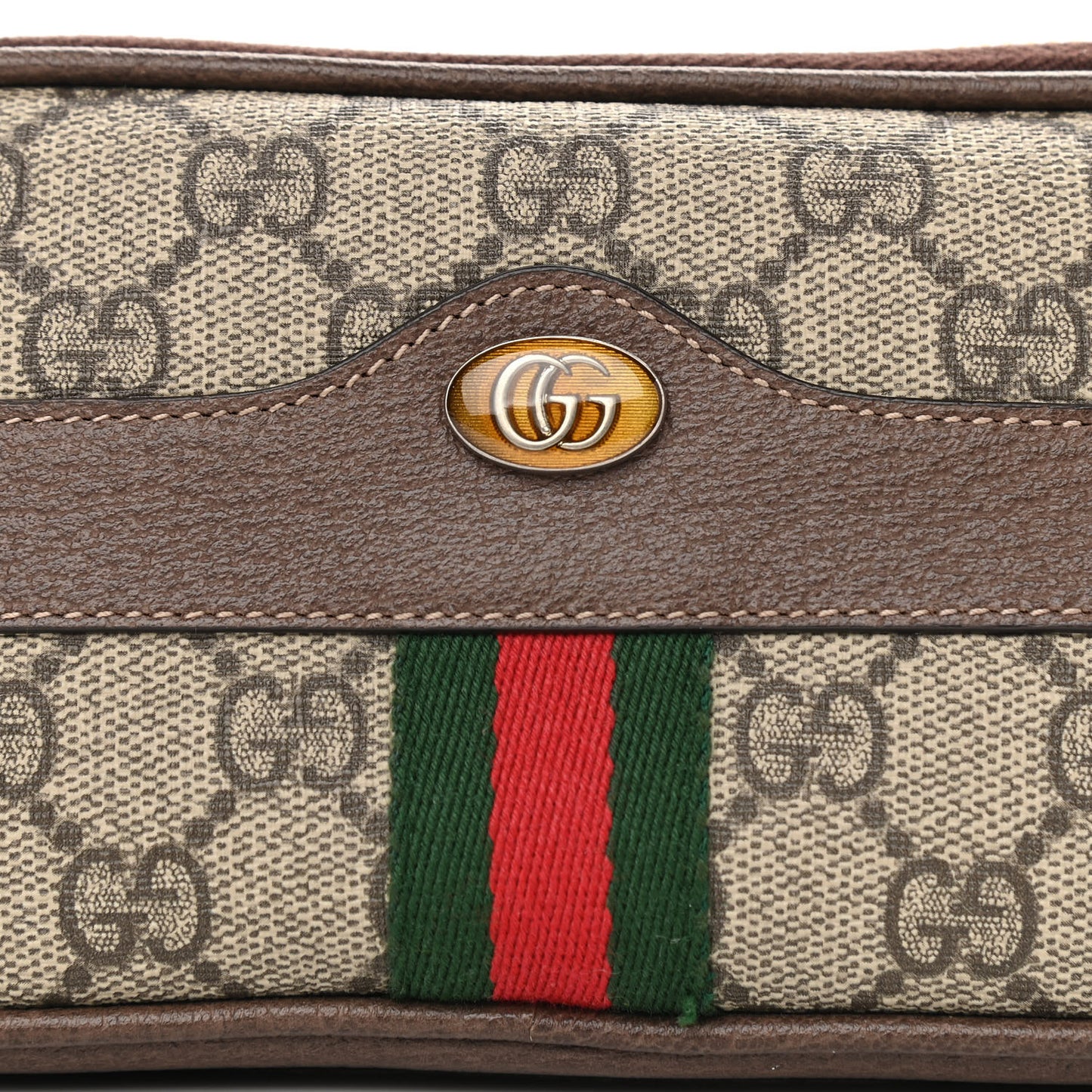 GG Supreme Monogram Ophidia Belted iPhone Case 75 30 Dark Brown