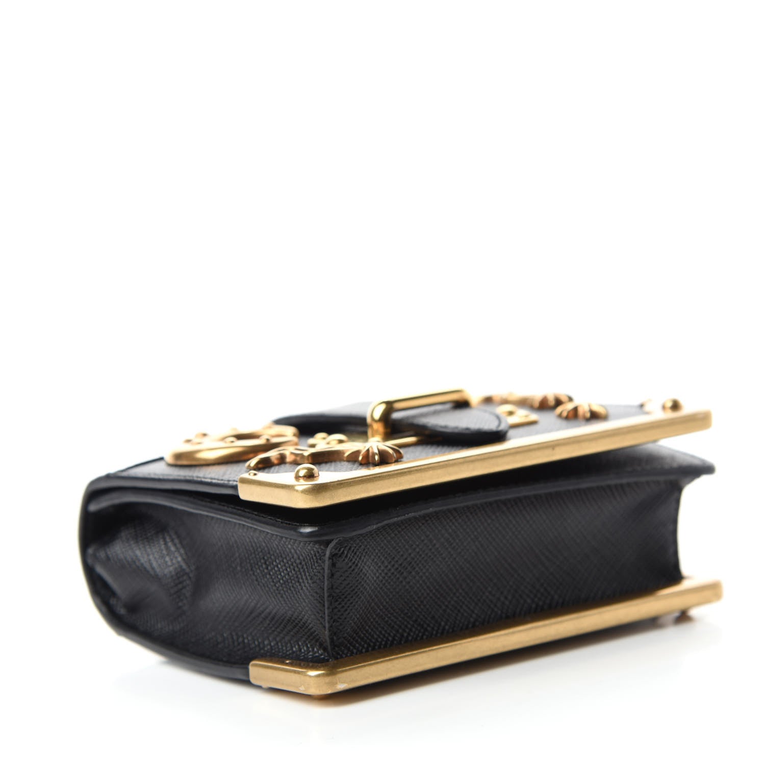 Prada Saffiano Astrology Mini Cahier Bag Black 4 of 10