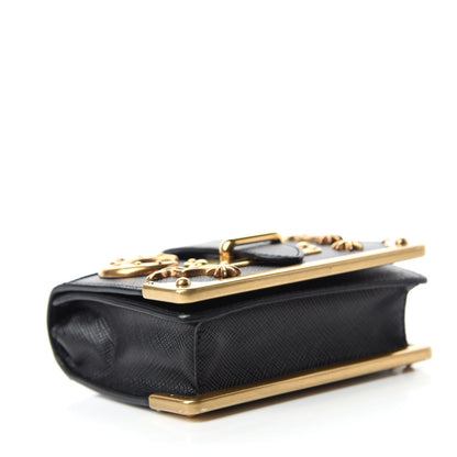 Prada Saffiano Astrology Mini Cahier Bag Black 4 of 10