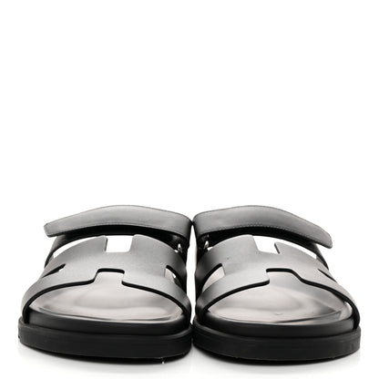 Hermes Calfskin Womens Chypre Sandals 41 Black 2 of 8
