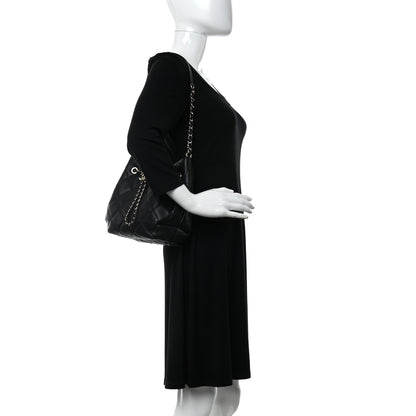 Chanel Lambskin Quilted CC Dweller Drawstring Bucket Bag Black 2 of 10