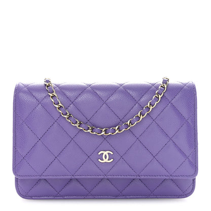 Chanel Caviar Quilted Wallet On Chain WOC Purple 1 of 12