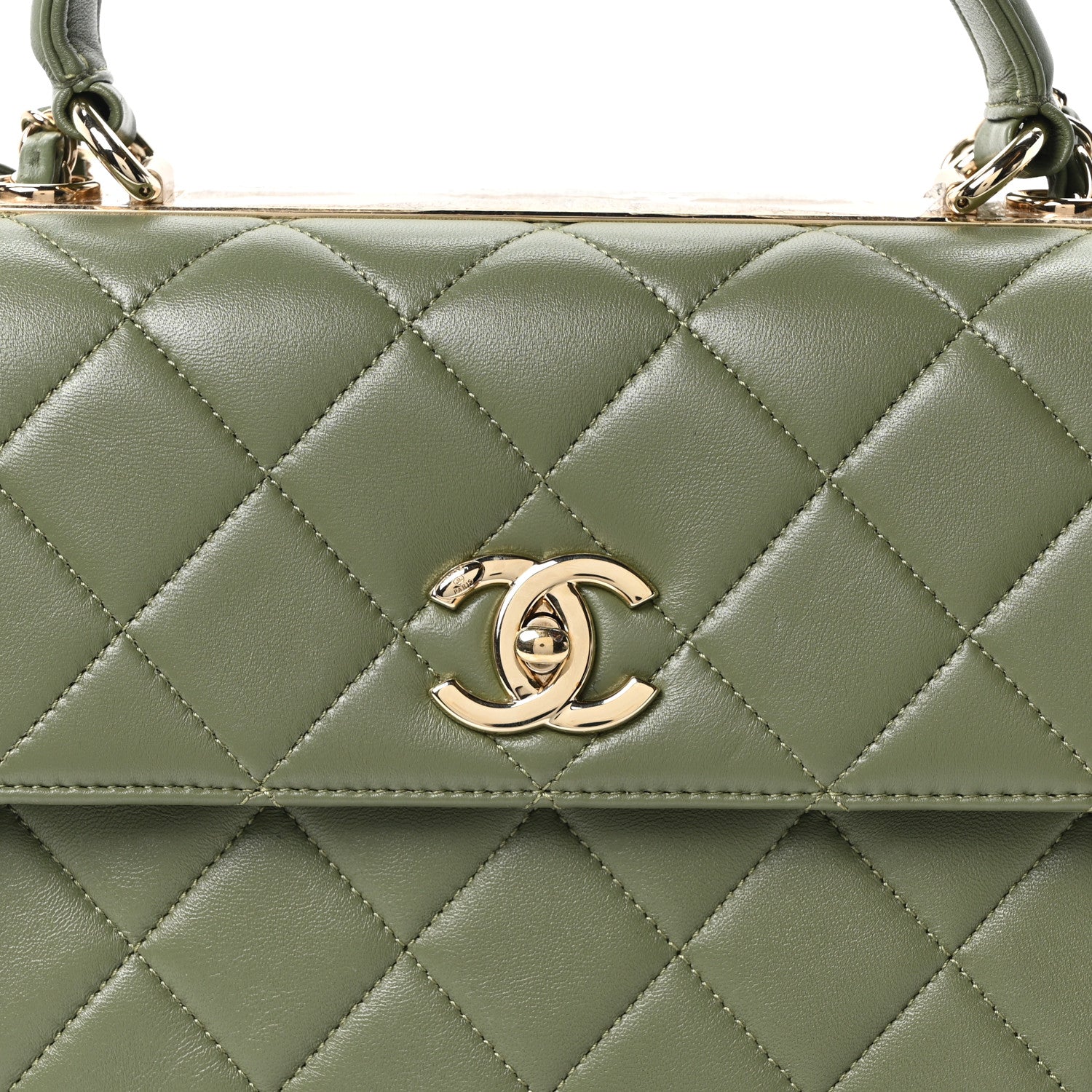 Chanel Lambskin Quilted Small Trendy CC Flap Dual Handle Bag Green 7 of 10