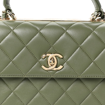 Chanel Lambskin Quilted Small Trendy CC Flap Dual Handle Bag Green 7 of 10