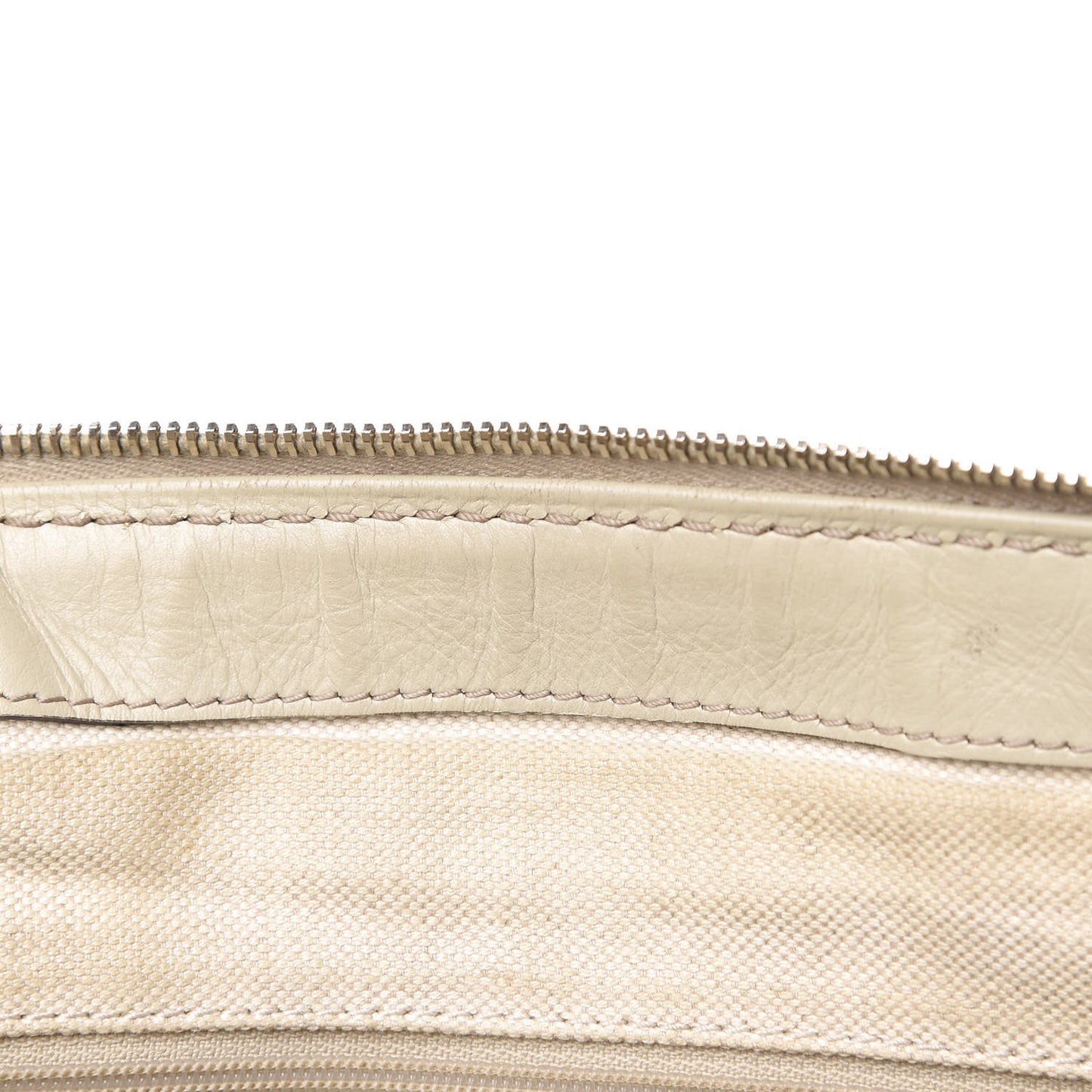 Monogram Margaux Calfskin Medium Sukey Top Handle Bag Beige Ebony Mystic White