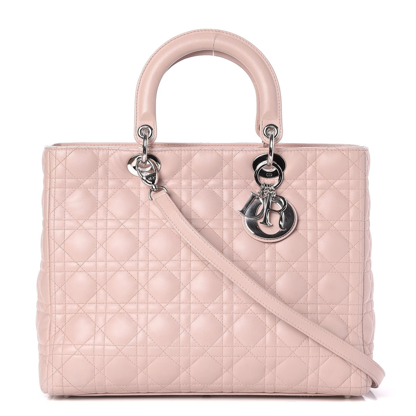 Lambskin Cannage Large Lady Dior Light Pink