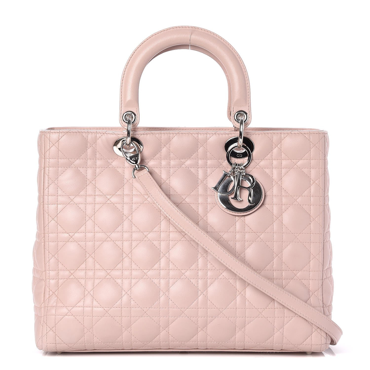 Christian Dior Lambskin Cannage Large Lady Dior Light Pink 1 of 8