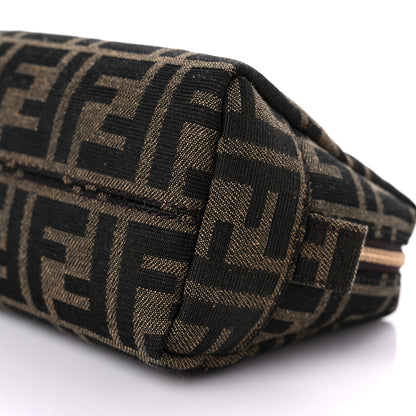 Fendi Fabric Jacquard FF 1974 Small Trapezoid Beauty Pouch Tobacco Moro Black 10 of 10