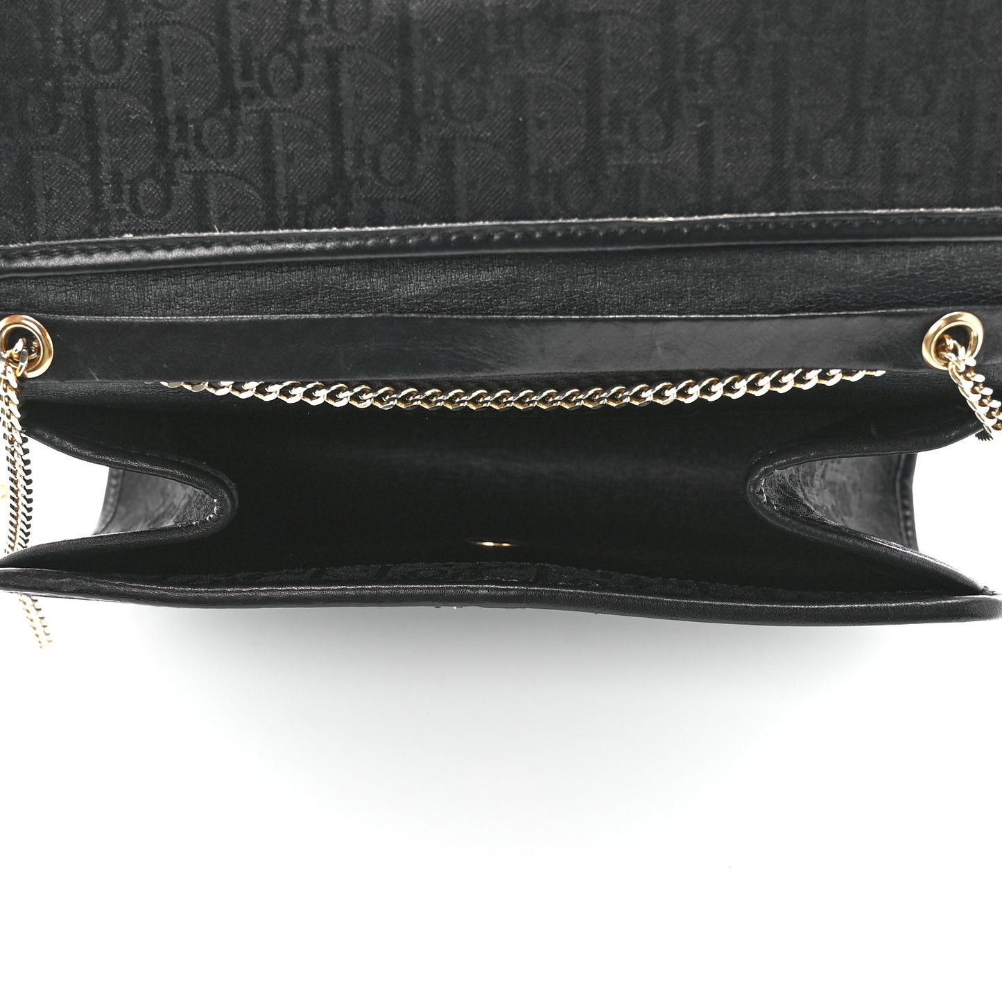 Monogram Chain Flap Black