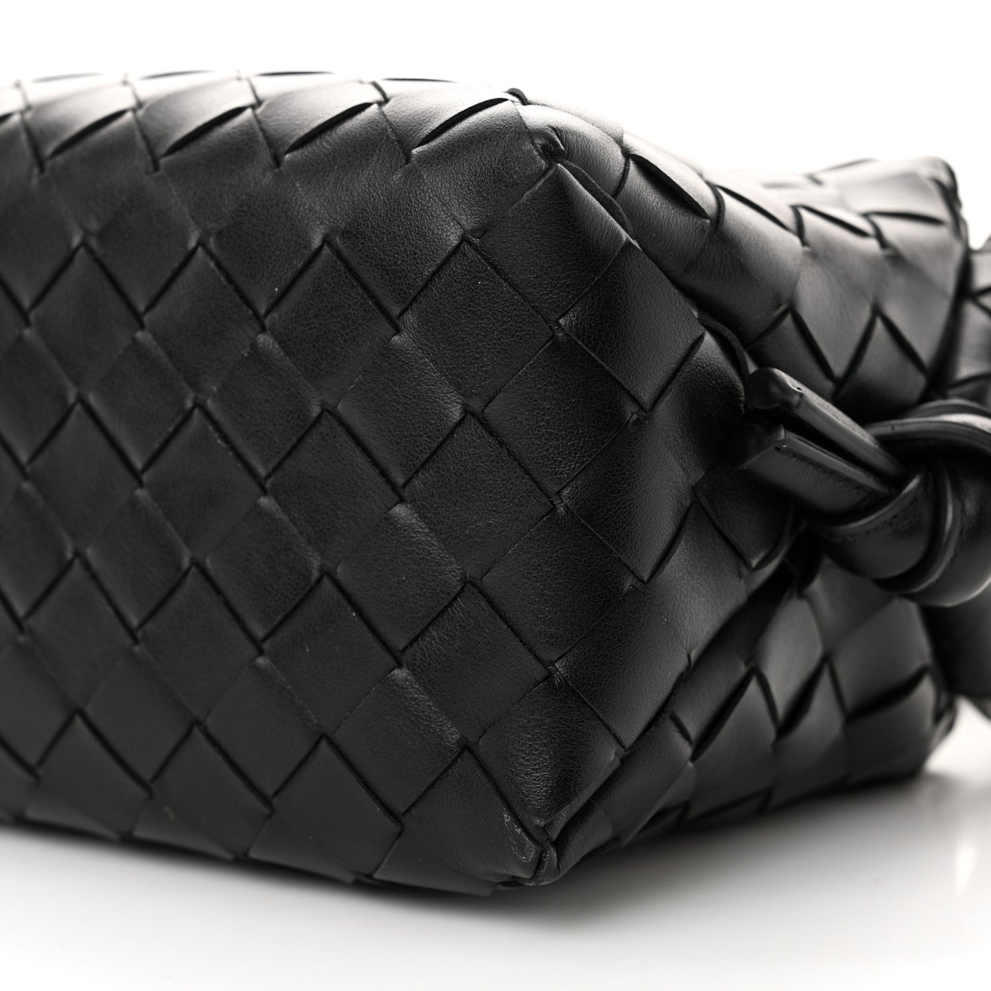 Calfskin Intrecciato Small Loop Top Handle Black