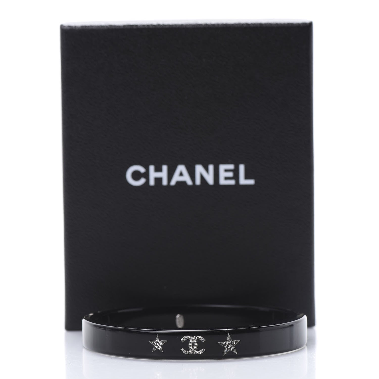Chanel Resin Crystal CC Star Bracelet Black 5 of 5