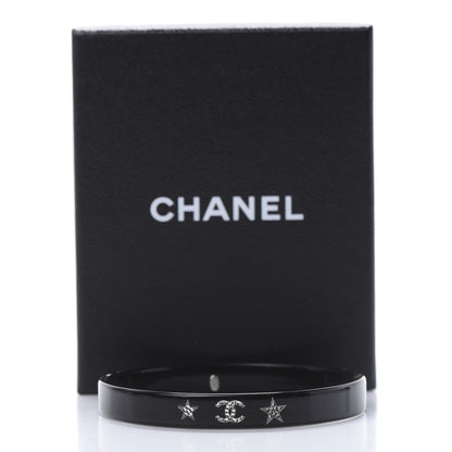 Chanel Resin Crystal CC Star Bracelet Black 5 of 5