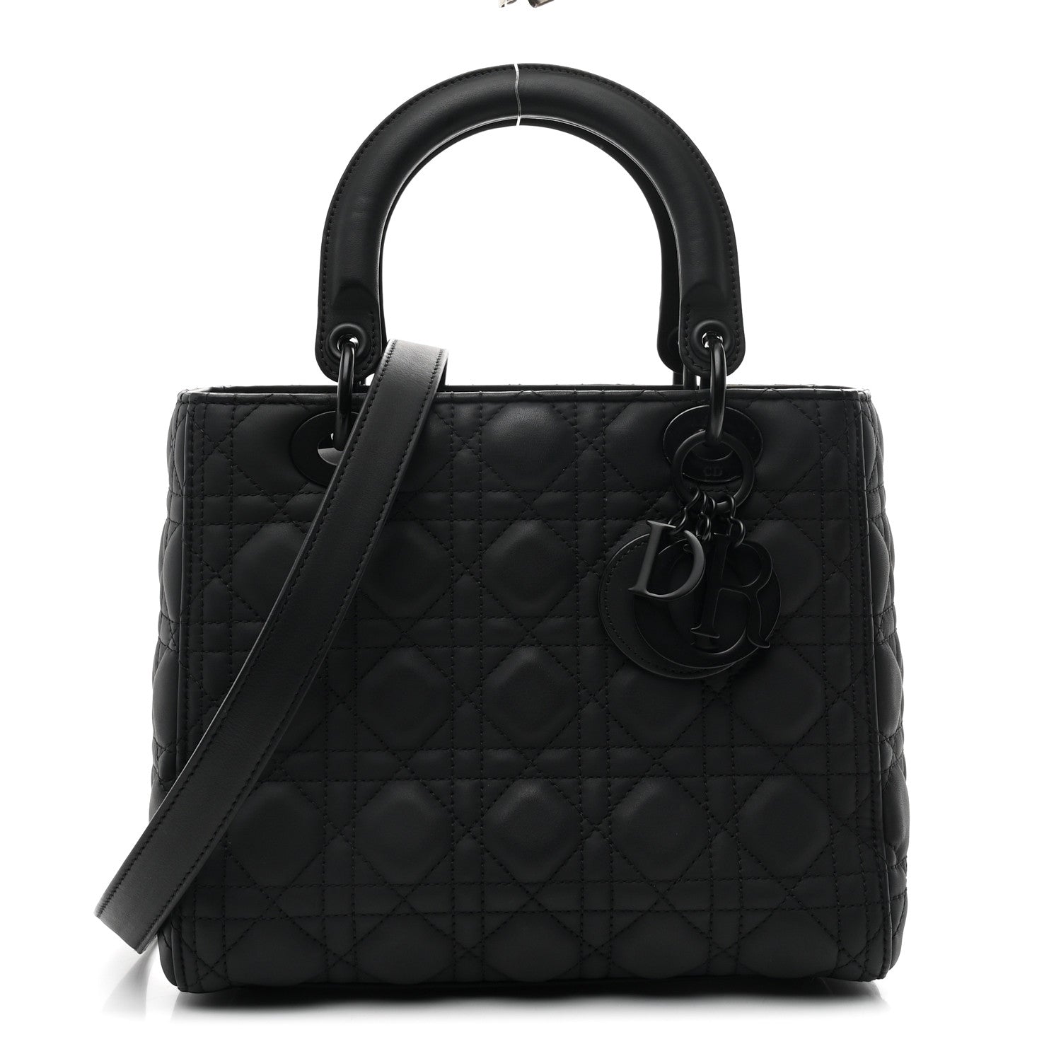 Christian Dior Ultra Matte Calfskin Cannage Medium Lady Dior Black 1 of 11