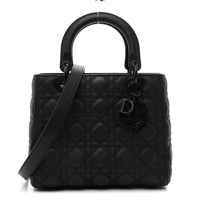 Christian Dior Ultra Matte Calfskin Cannage Medium Lady Dior Black 1 of 11