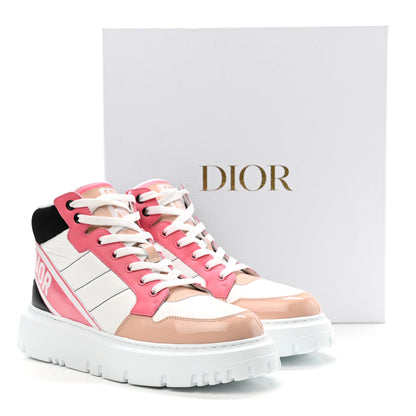 Christian Dior Nylon Calfskin Womens D-Player High Top Sneakers 40 Pink 10 of 10