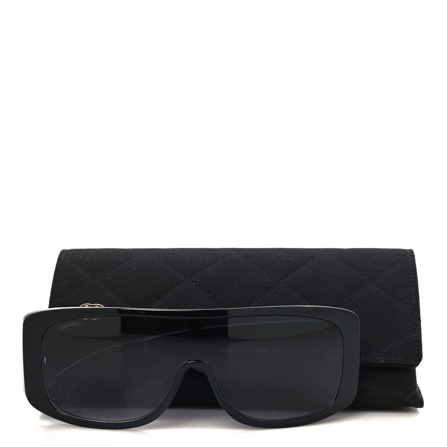Acetate Shield Sunglasses 71466 Black