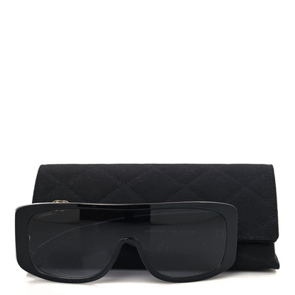 Chanel Acetate Shield Sunglasses 71466 Black 7 of 7