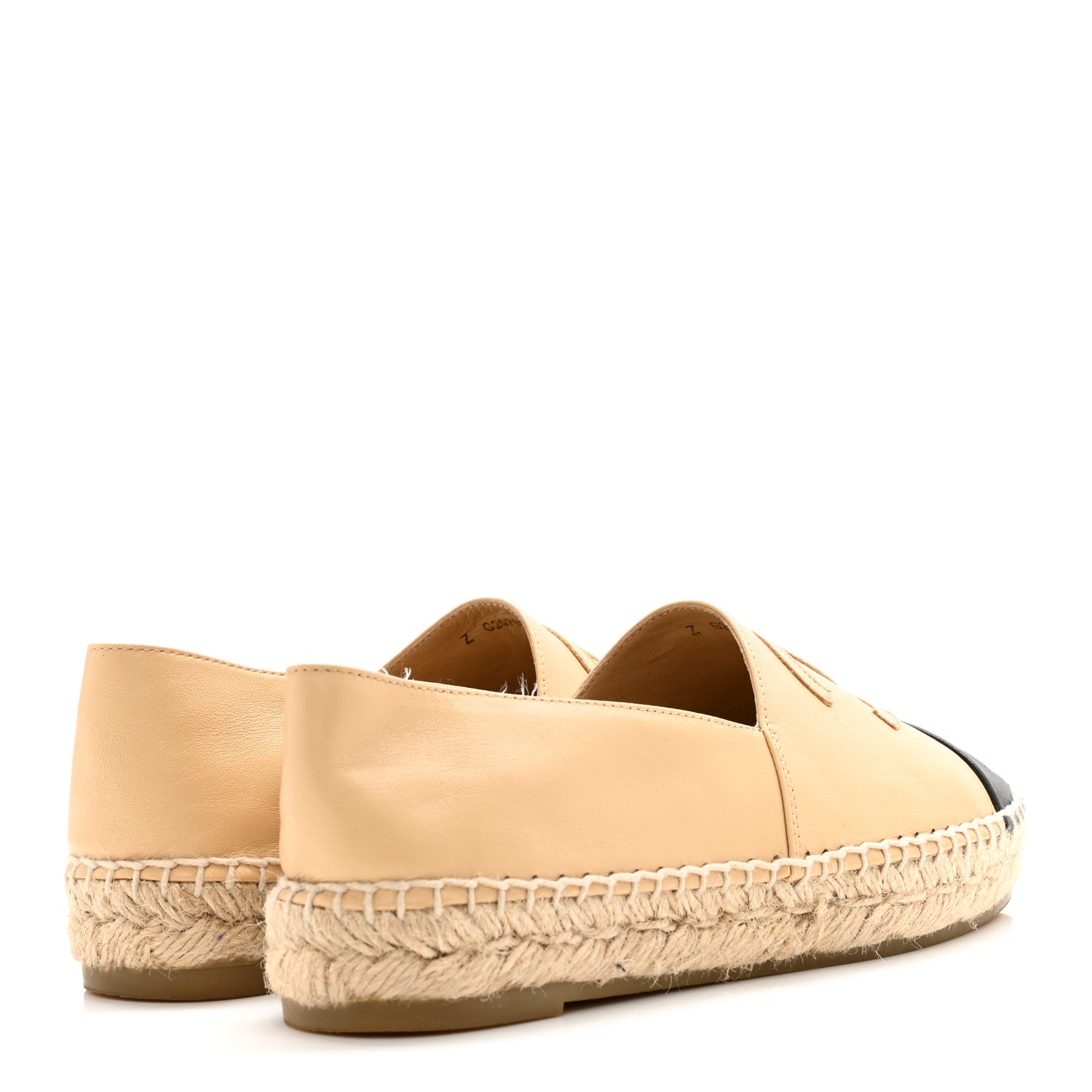 Chanel Lambskin CC Espadrilles 37 Beige Black 4 of 13
