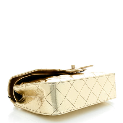 Chanel Hammered Metallic Calfskin Quilted Small Double Flap Gold 4 of 12