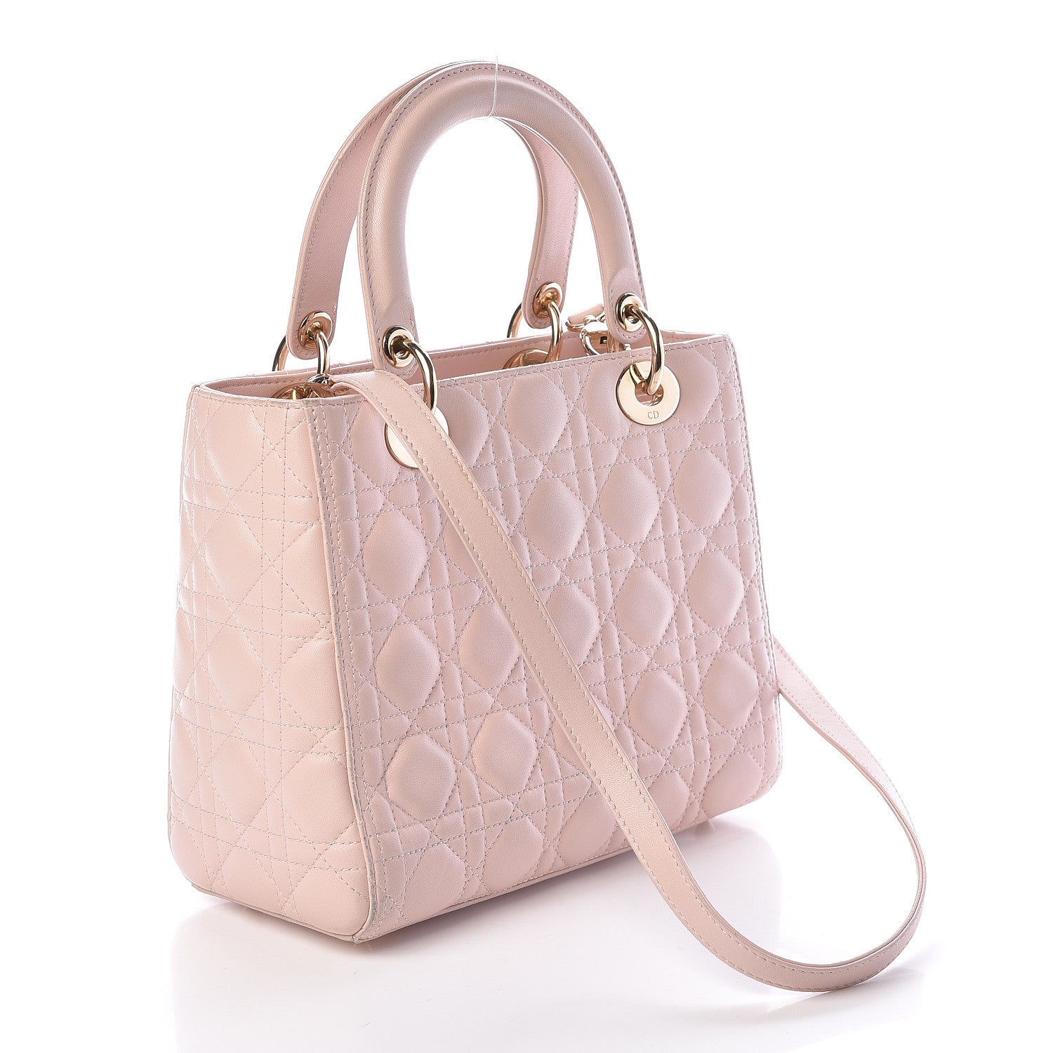 Christian Dior Lambskin Cannage Medium Lady Dior Light Pink 4 of 10