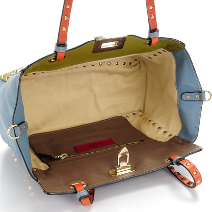 Valentino Garavani Vitello Colorblock Small Rockstud Tote Multicolor 5 of 7