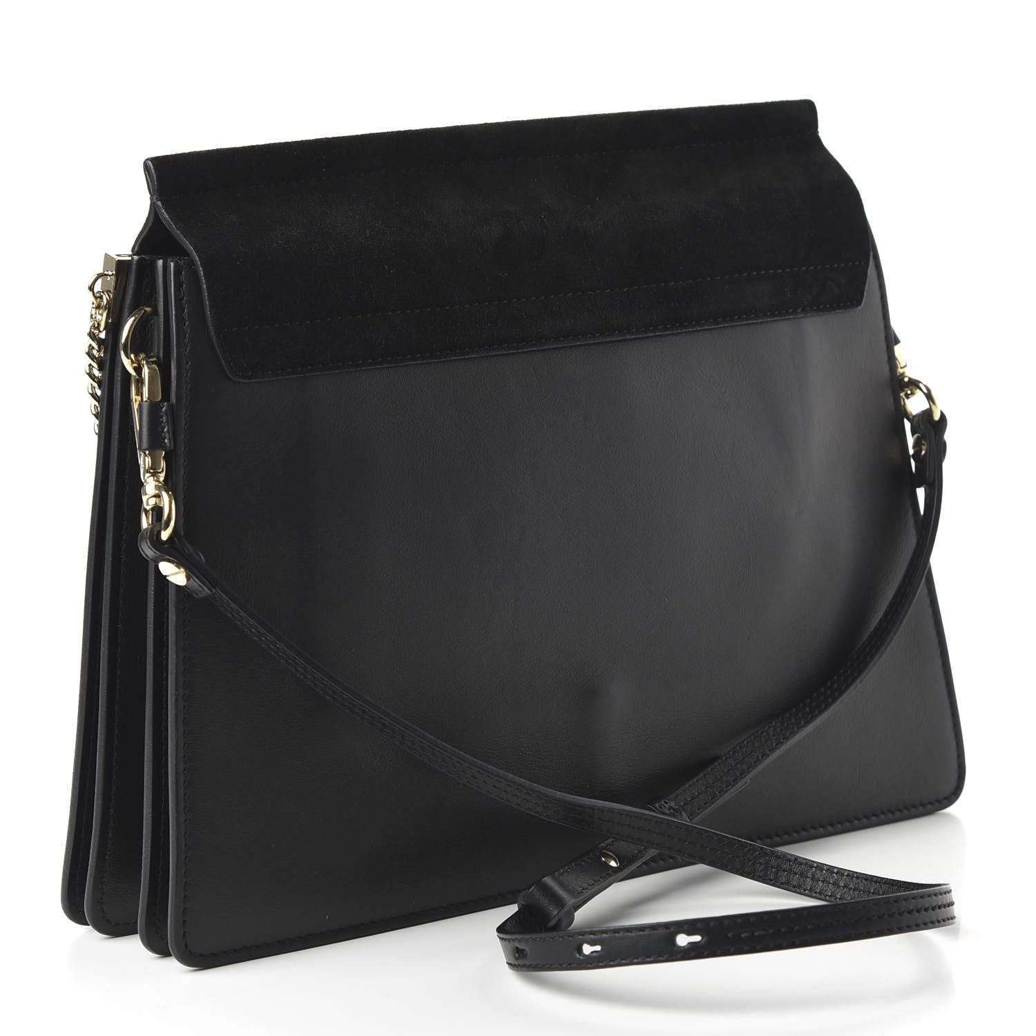 Chloe Suede Calfskin Medium Faye Shoulder Bag Black 3 of 10