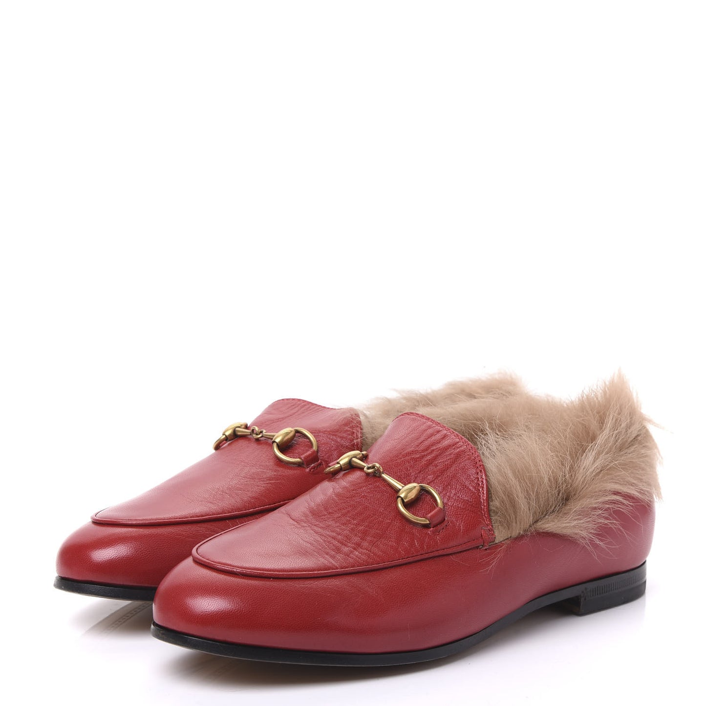 Malaga Kid Fur Womens Jordaan Loafers 36 Hibiscus Red Natural