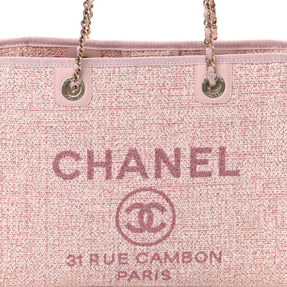 Chanel Lurex Boucle Small Deauville Tote Pink 8 of 11