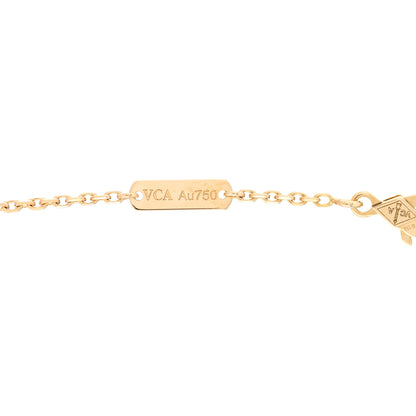 Van Cleef & Arpels 18K Yellow Gold Carnelian Vintage Alhambra Pendant Necklace 5 of 7