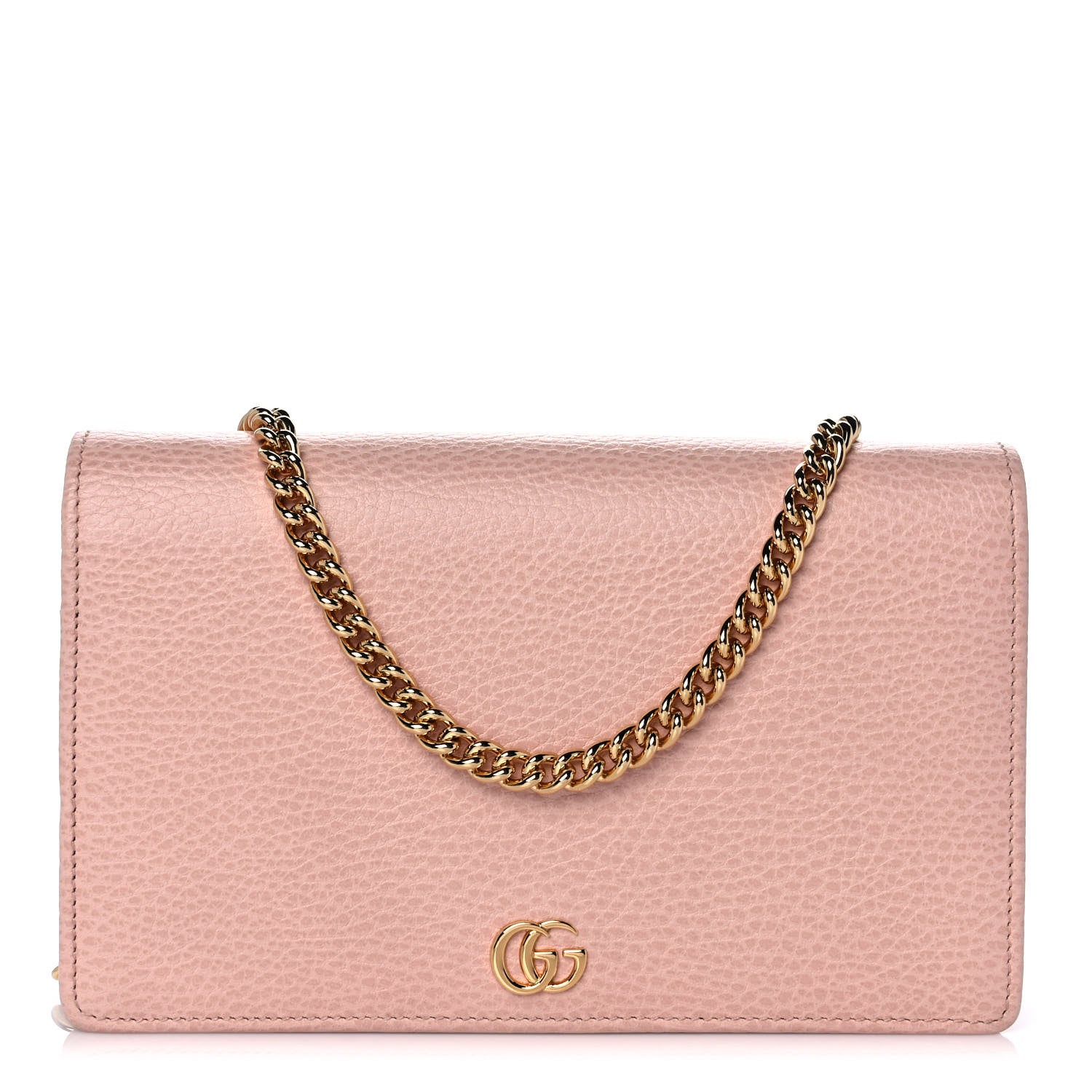 Gucci Dollar Calfskin Mini GG Marmont Chain Wallet Perfect Pink 1 of 10