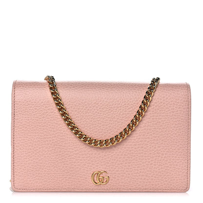 Gucci Dollar Calfskin Mini GG Marmont Chain Wallet Perfect Pink 1 of 10