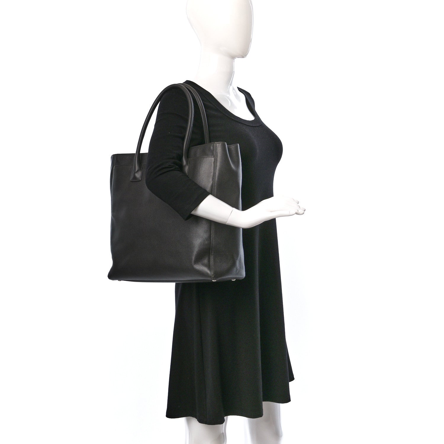 Chanel Calfskin Tall Cerf Tote Dark Grey 2 of 11