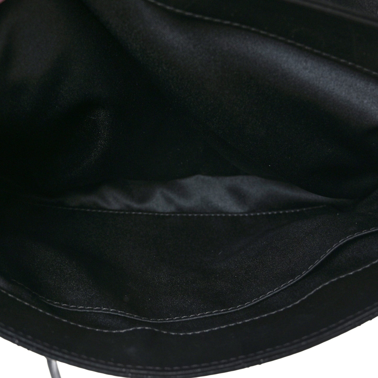 Lambskin Quilted Large Pagode Piping Flap Black