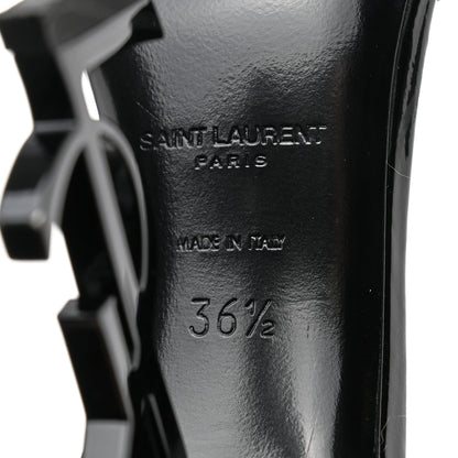 Saint Laurent Patent Calfskin Opyum Sandals 36.5 Black 7 of 9