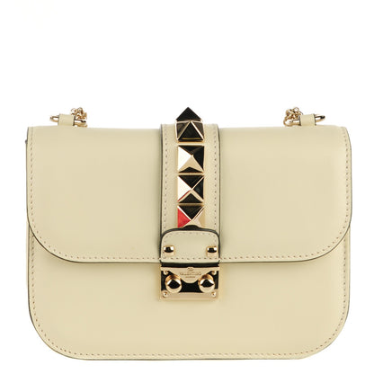 Valentino Garavani Vitello Small Glam Lock Rockstud Flap Ivory 1 of 7