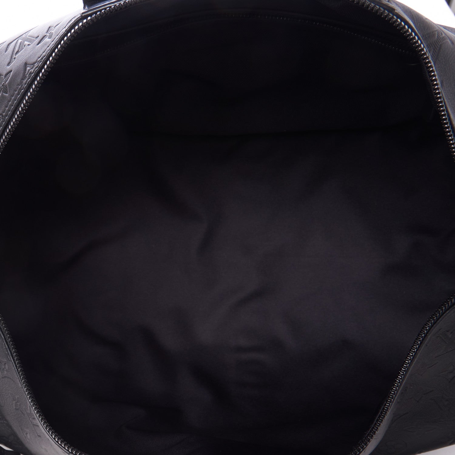 Louis Vuitton Calfskin Shadow Monogram Keepall Bandouliere 50 Black 6 of 8
