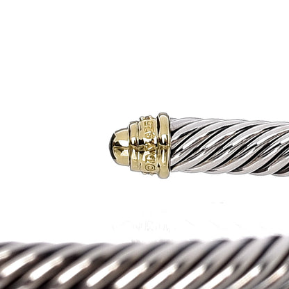 David Yurman Sterling Silver 18K Yellow Gold Diamond 5mm Cable Classics Bracelet 4 of 4