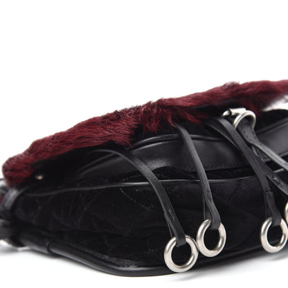 Prada Cavallino Velluto Corsaire Antic Crossbody Bag Granato Black 6 of 10