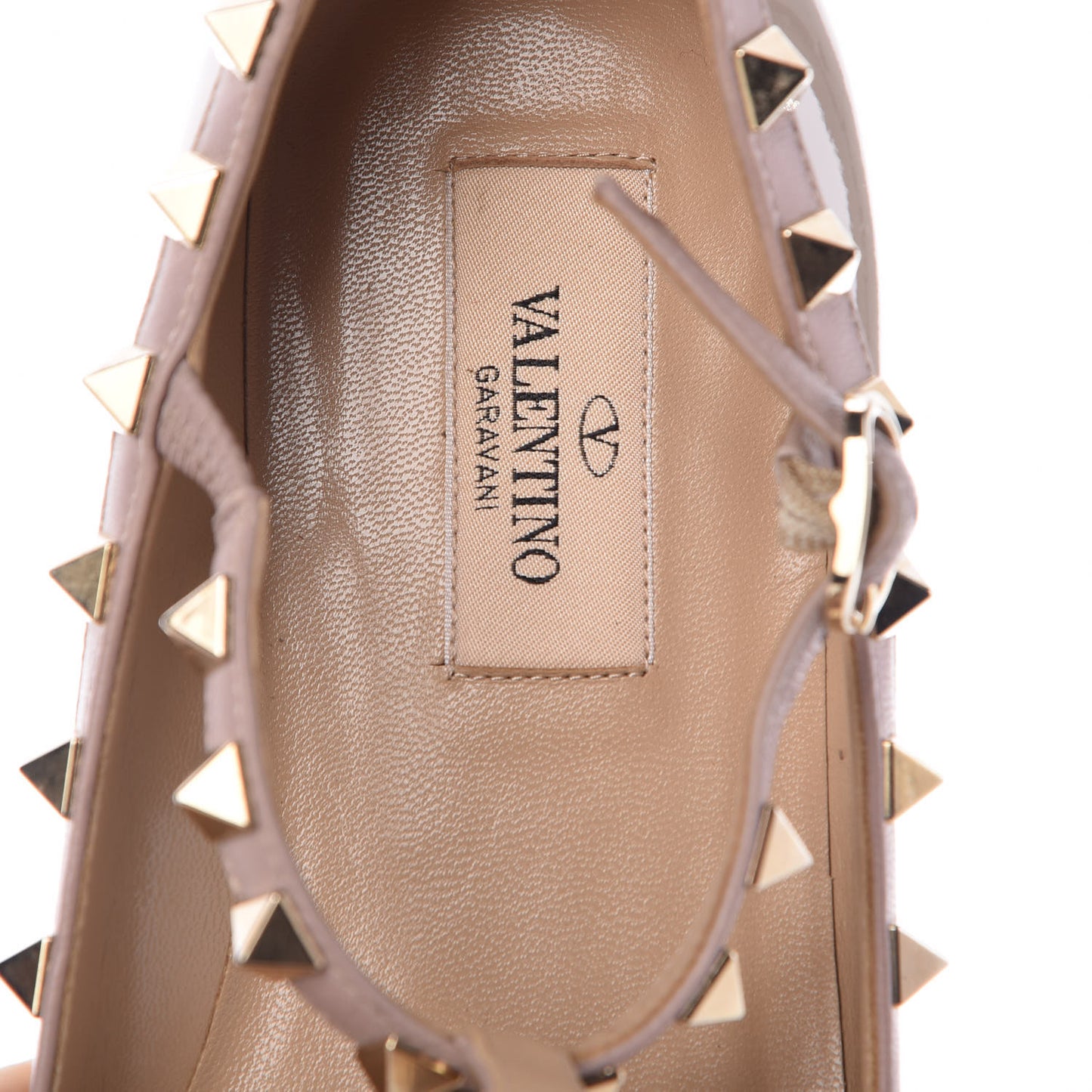 Patent Rockstud Cage Ballerina Flats 35 Poudre