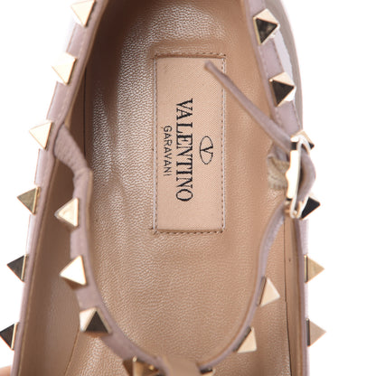 Valentino Garavani Patent Rockstud Cage Ballerina Flats 35 Poudre 9 of 12