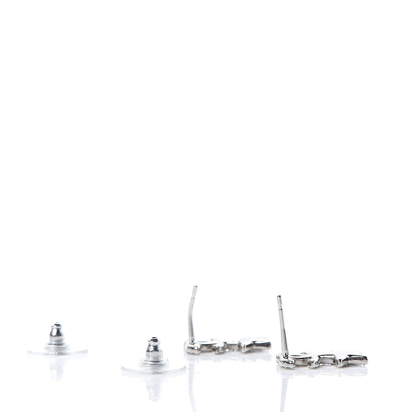 Crystal CC Star Earrings Silver